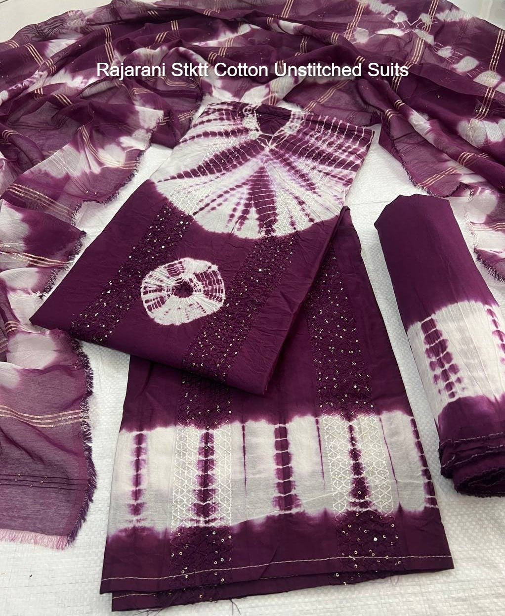 Rajarani Stktt Cotton Unstitched Suits