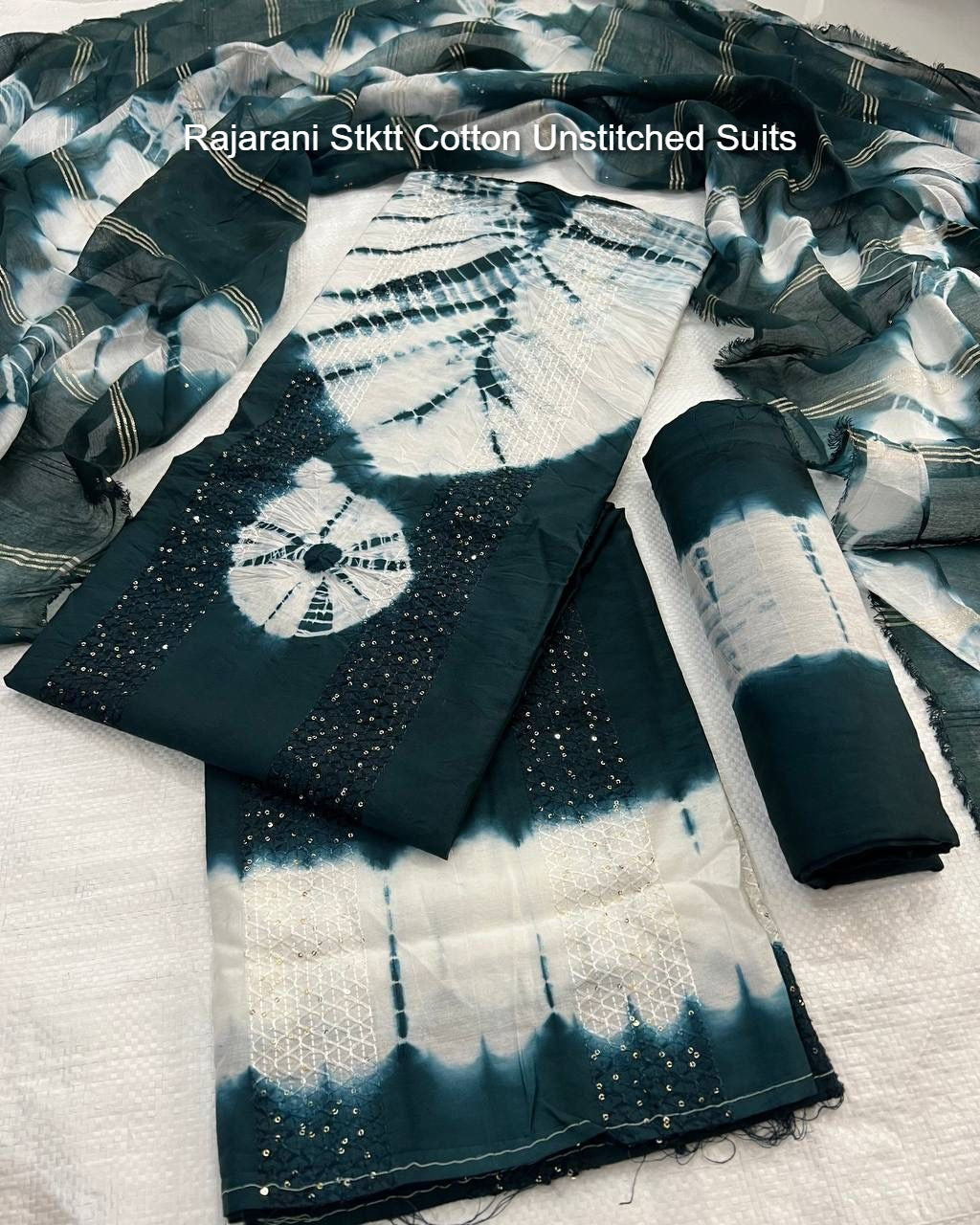 Rajarani Stktt Cotton Unstitched Suits