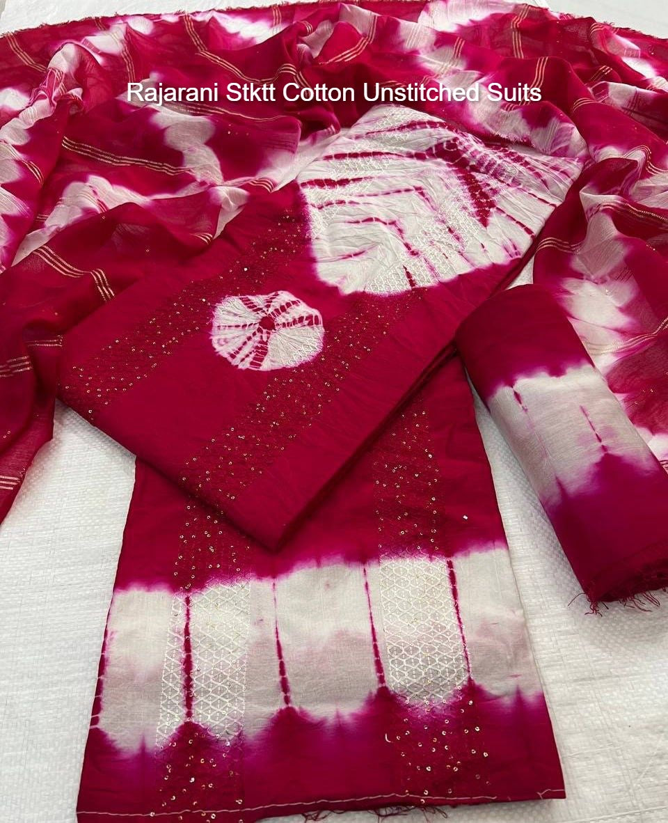 Rajarani Stktt Cotton Unstitched Suits
