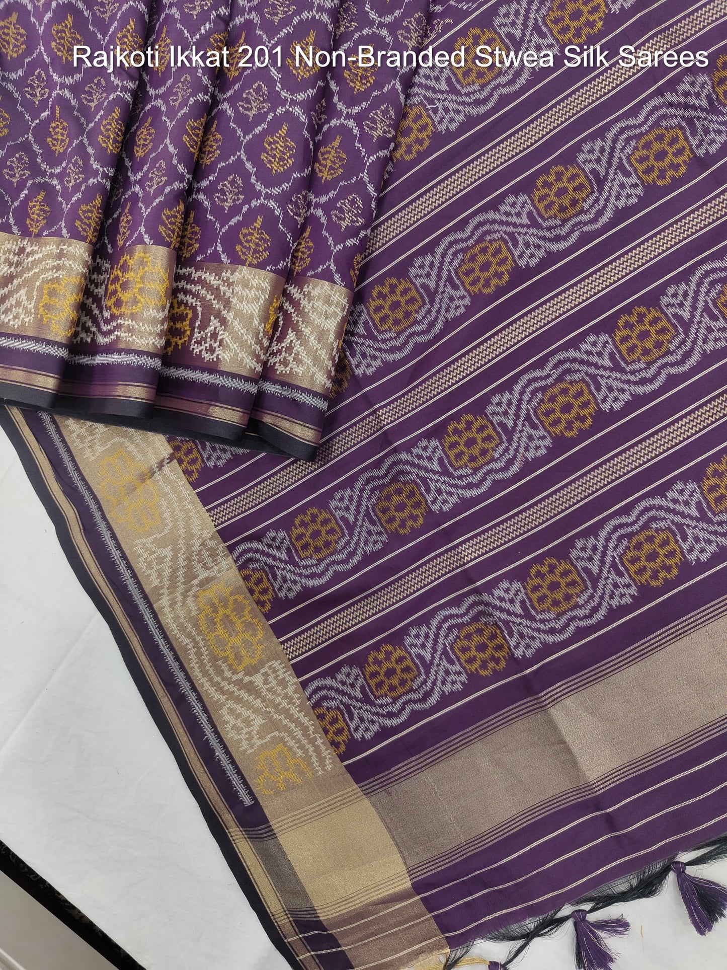 Rajkoti Ikkat 201 Non-Branded Stwea Silk Sarees