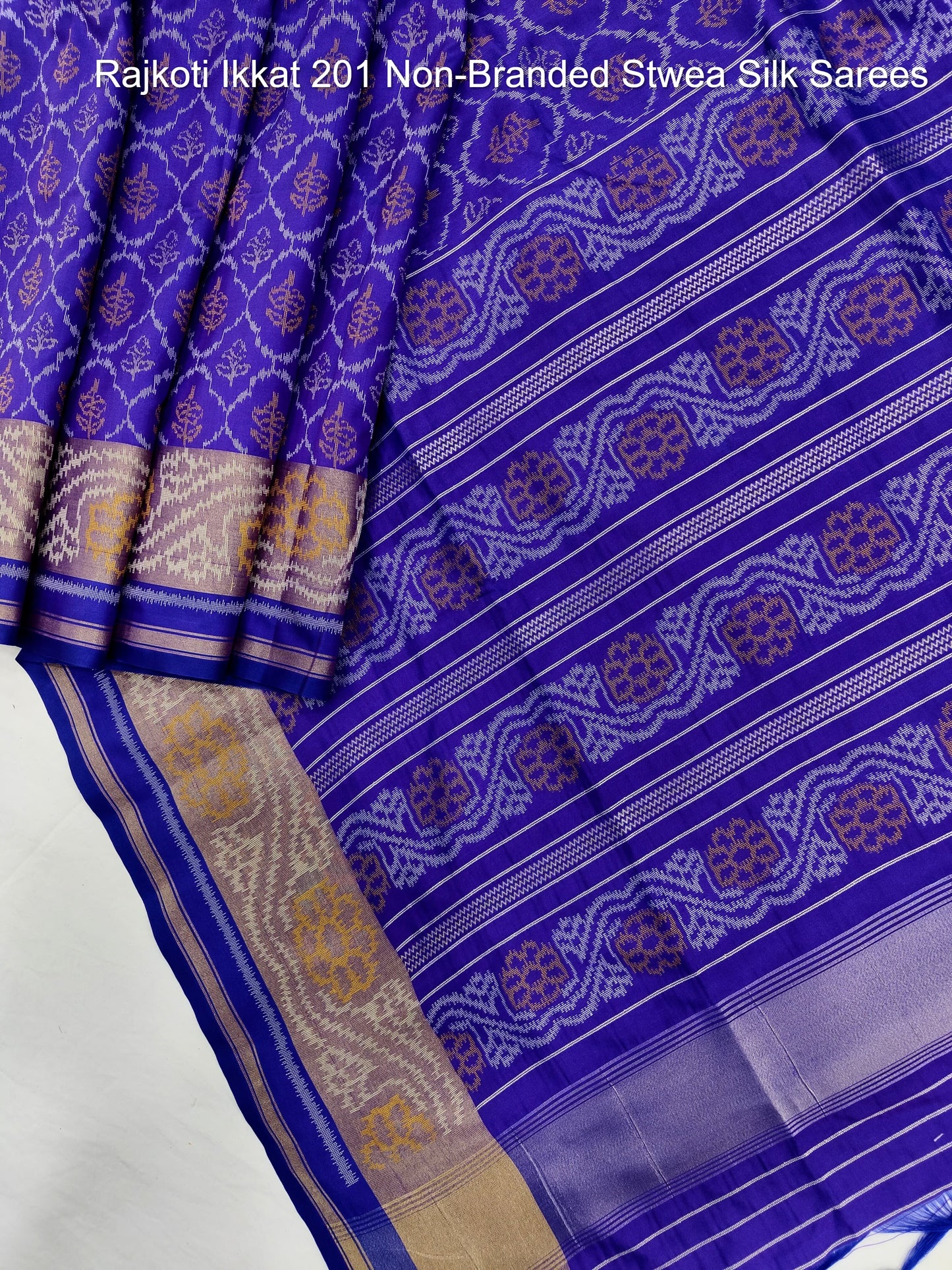 Rajkoti Ikkat 201 Non-Branded Stwea Silk Sarees