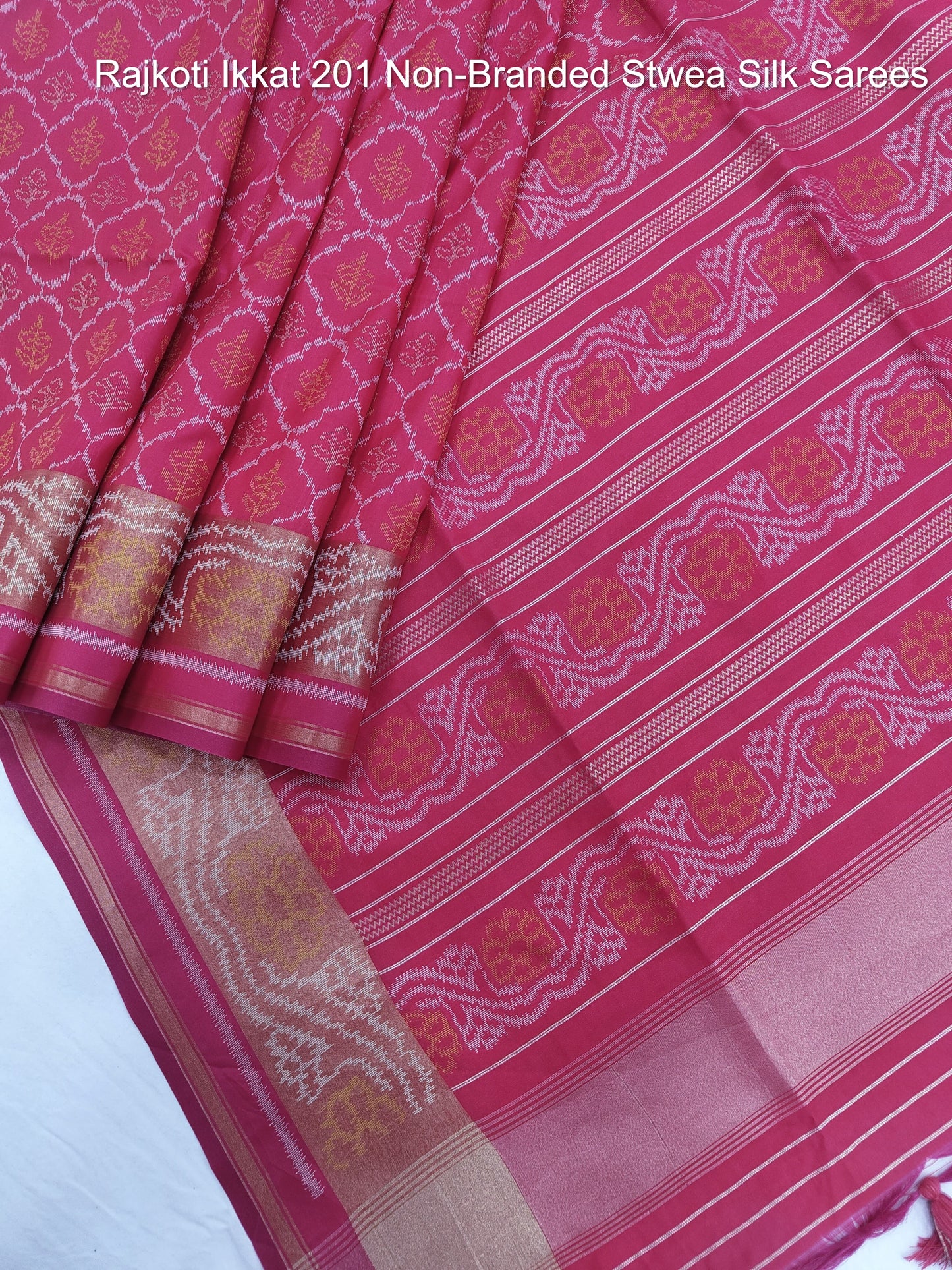 Rajkoti Ikkat 201 Non-Branded Stwea Silk Sarees