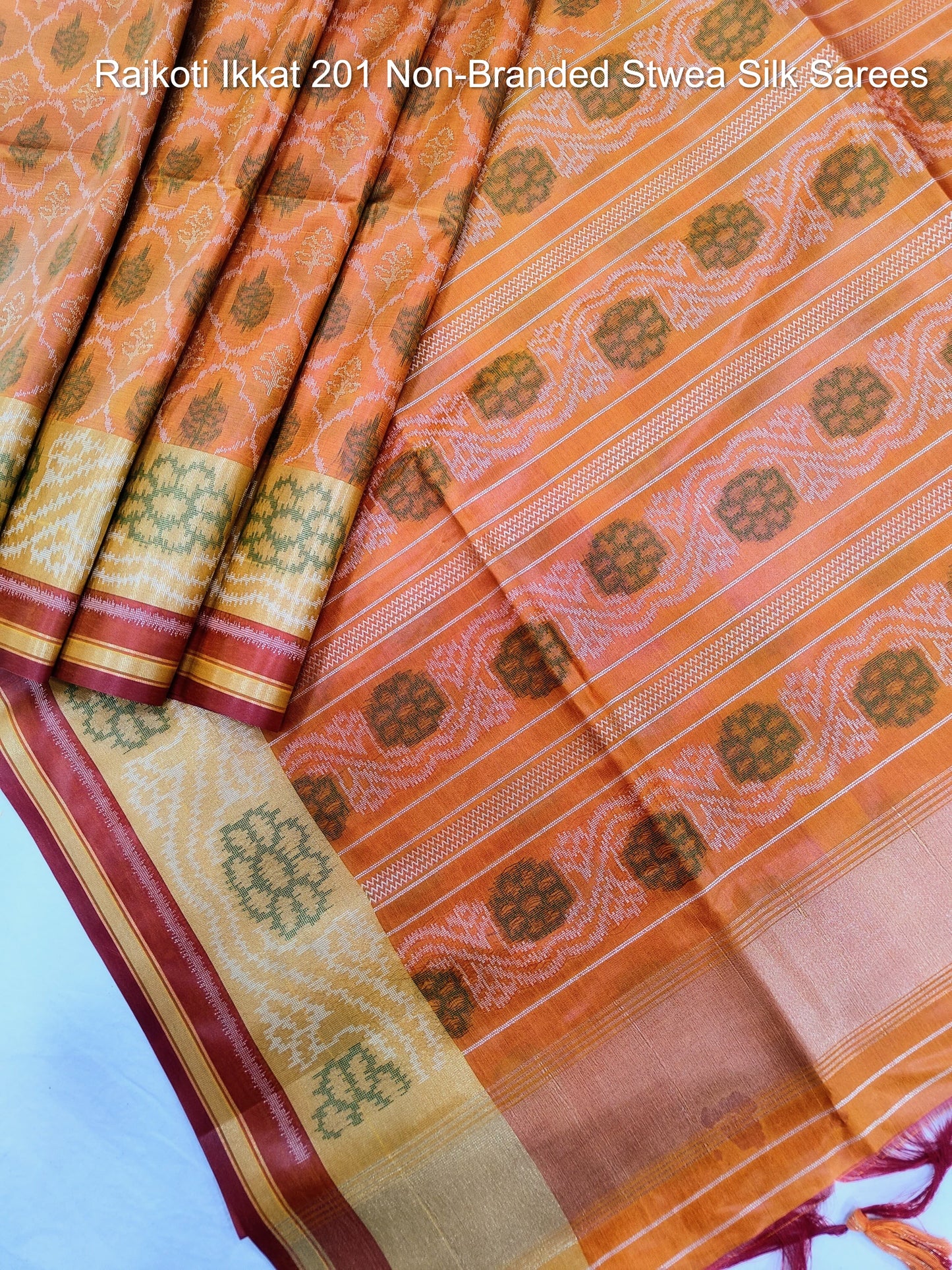 Rajkoti Ikkat 201 Non-Branded Stwea Silk Sarees