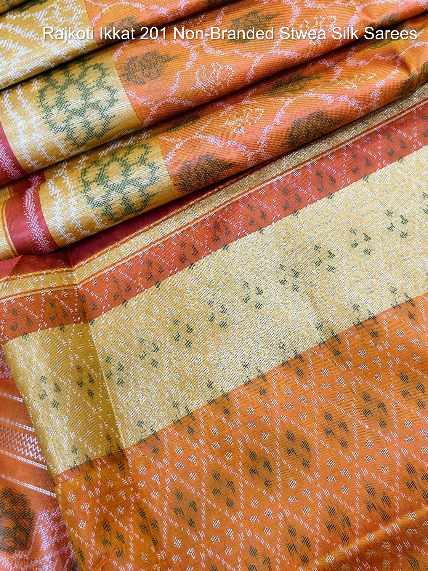 Rajkoti Ikkat 201 Non-Branded Stwea Silk Sarees