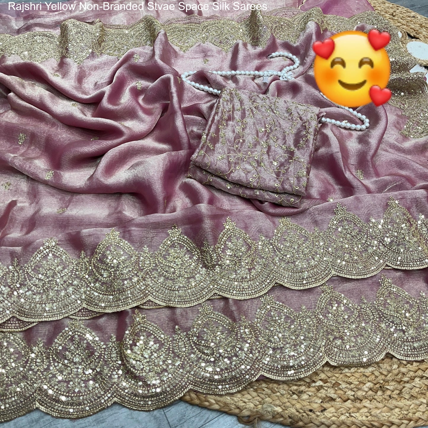 Rajshri Yellow Non-Branded Stvae Space Silk Sarees
