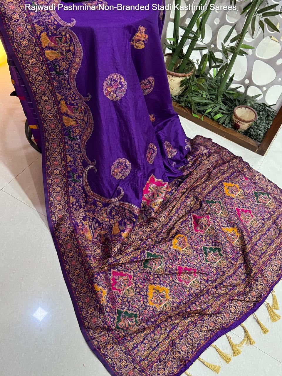 Rajwadi Pashmina Non-Branded Stadi Kashmiri Sarees