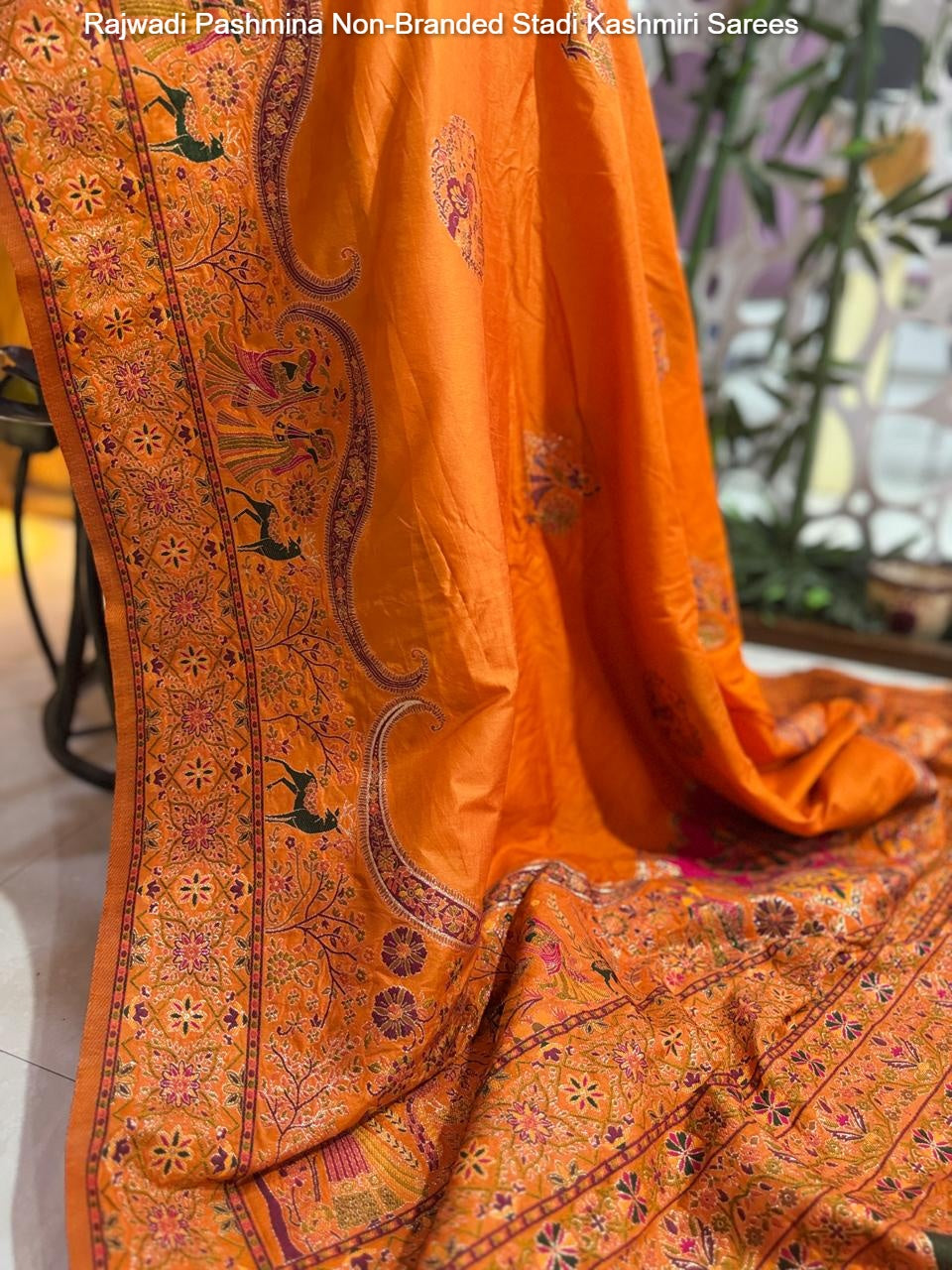 Rajwadi Pashmina Non-Branded Stadi Kashmiri Sarees