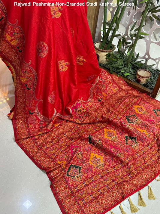 Rajwadi Pashmina Non-Branded Stadi Kashmiri Sarees