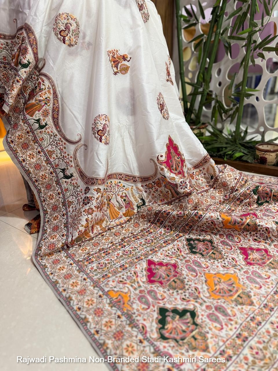 Rajwadi Pashmina Non-Branded Stadi Kashmiri Sarees