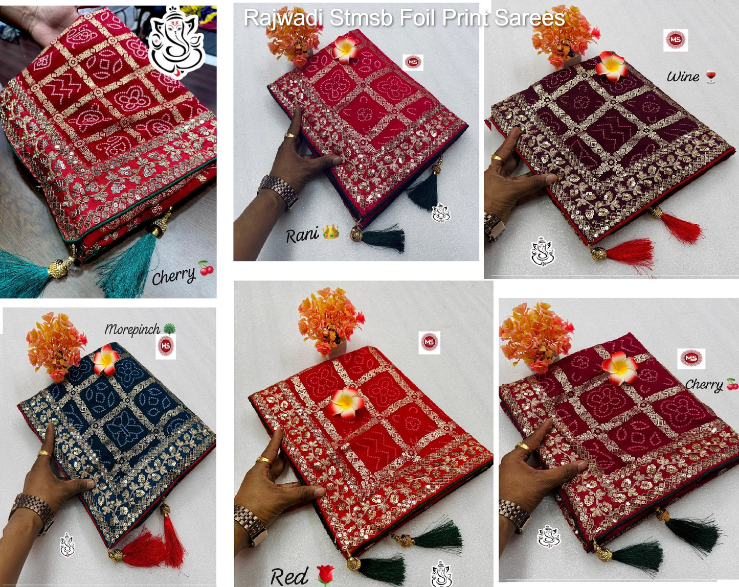 Rajwadi Stmsb Foil Print Sarees