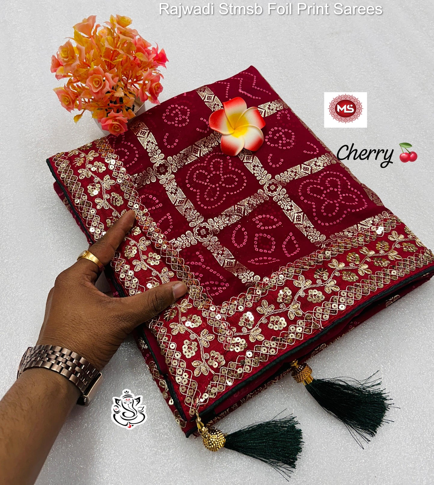 Rajwadi Stmsb Foil Print Sarees