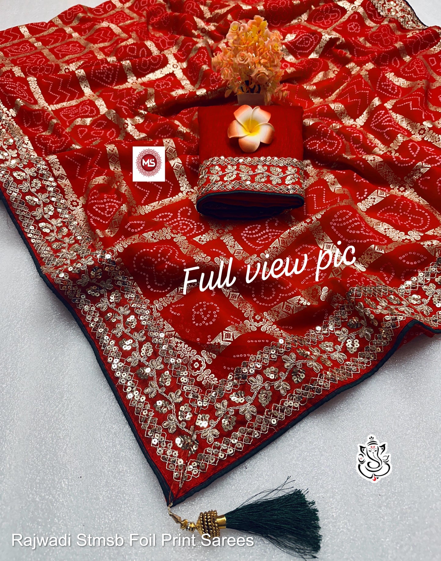 Rajwadi Stmsb Foil Print Sarees