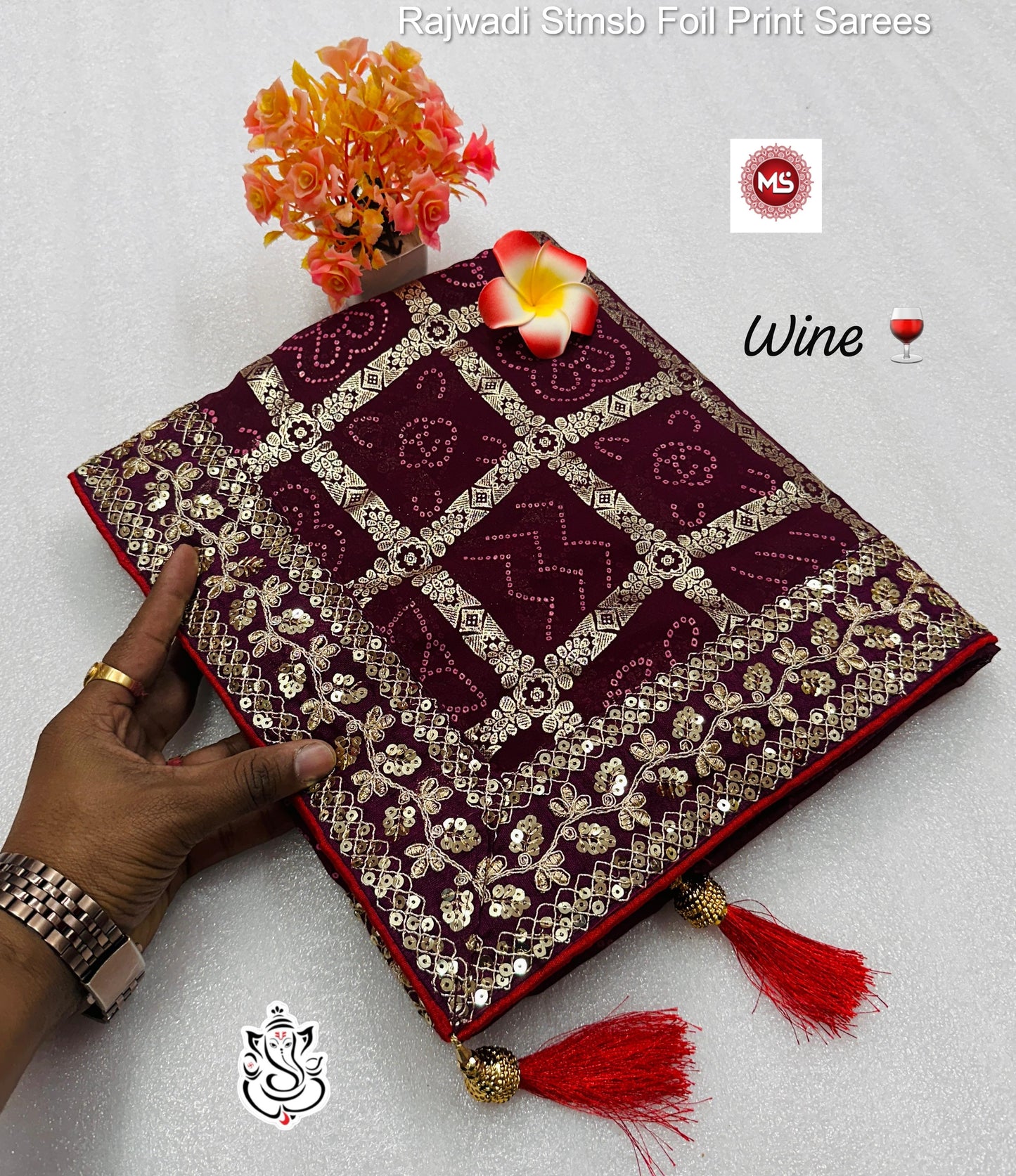 Rajwadi Stmsb Foil Print Sarees