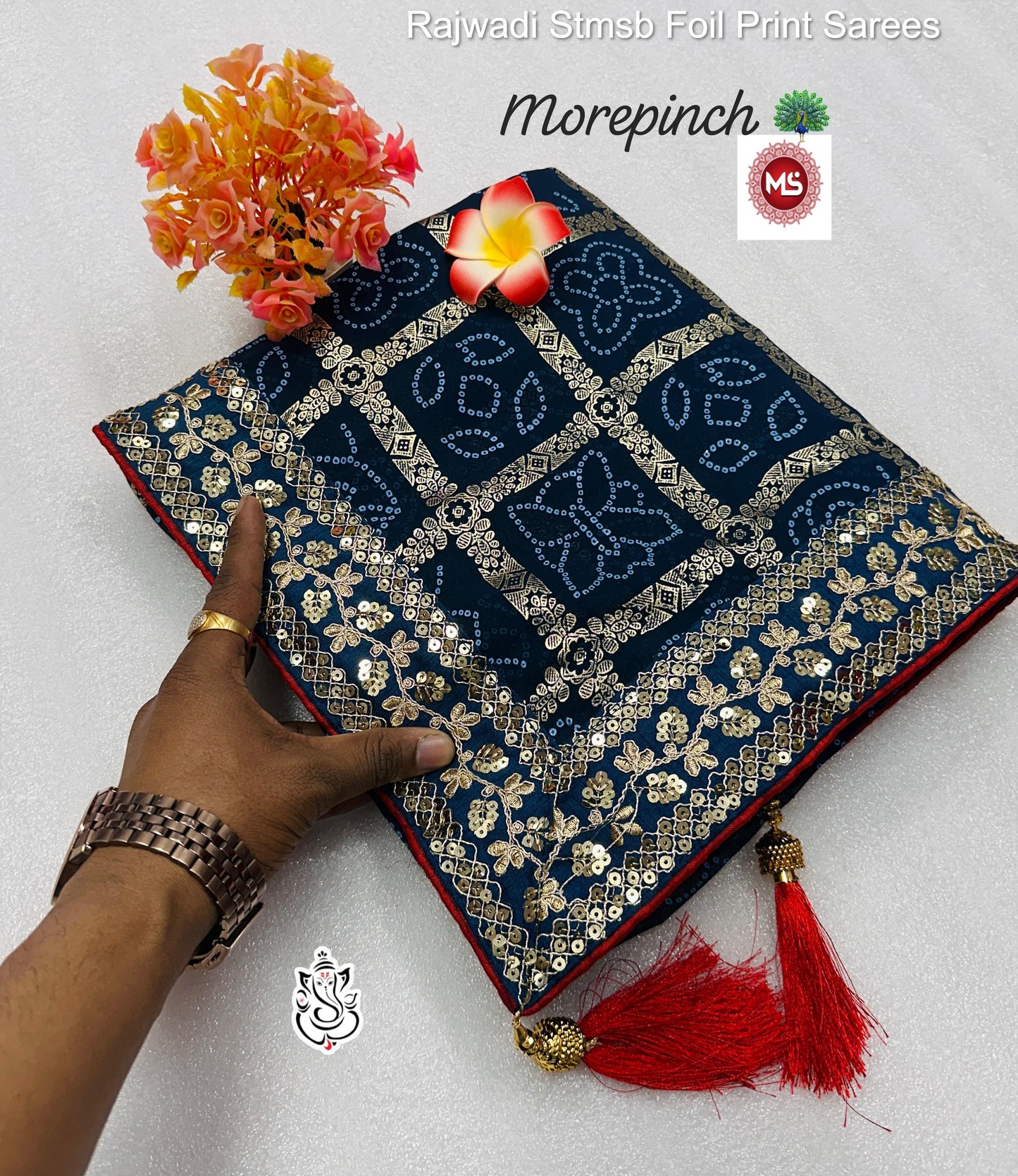 Rajwadi Stmsb Foil Print Sarees