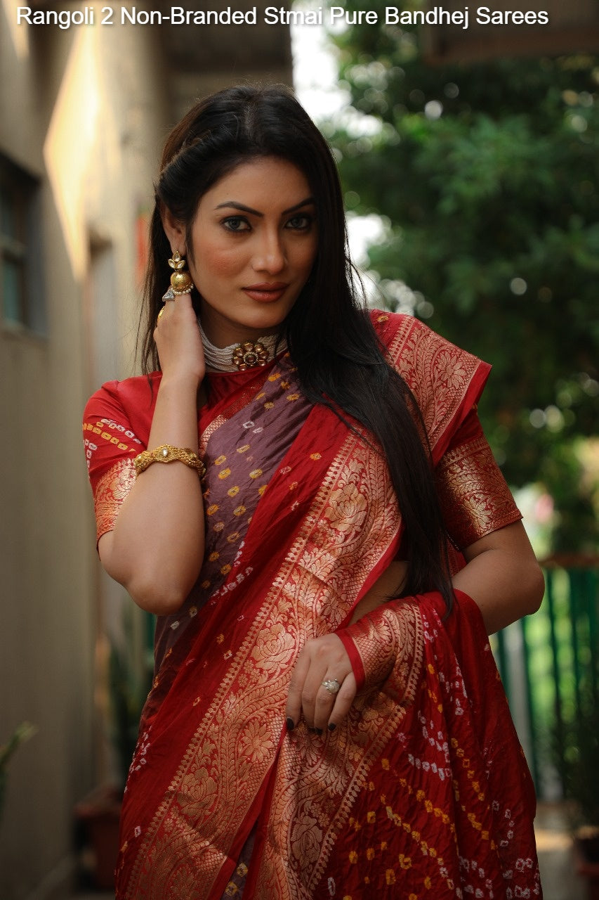 Rangoli 2 Non-Branded Stmai Pure Bandhej Sarees