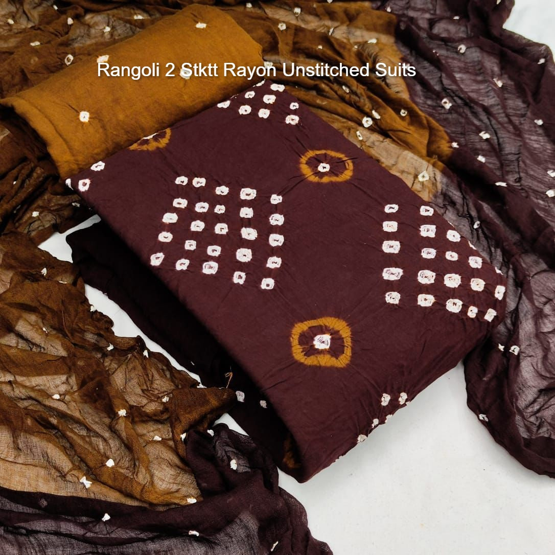 Rangoli 2 Stktt Rayon Unstitched Suits
