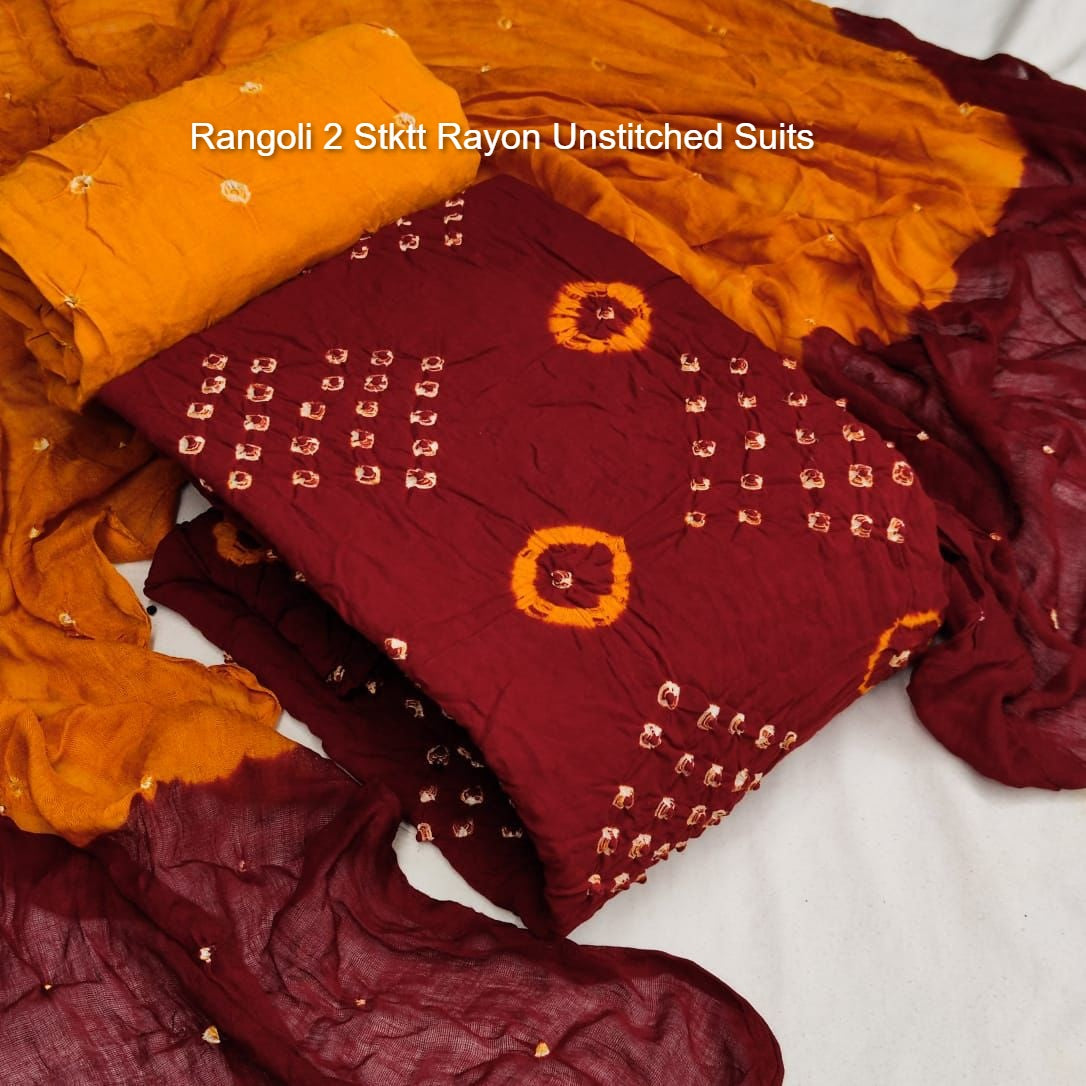 Rangoli 2 Stktt Rayon Unstitched Suits