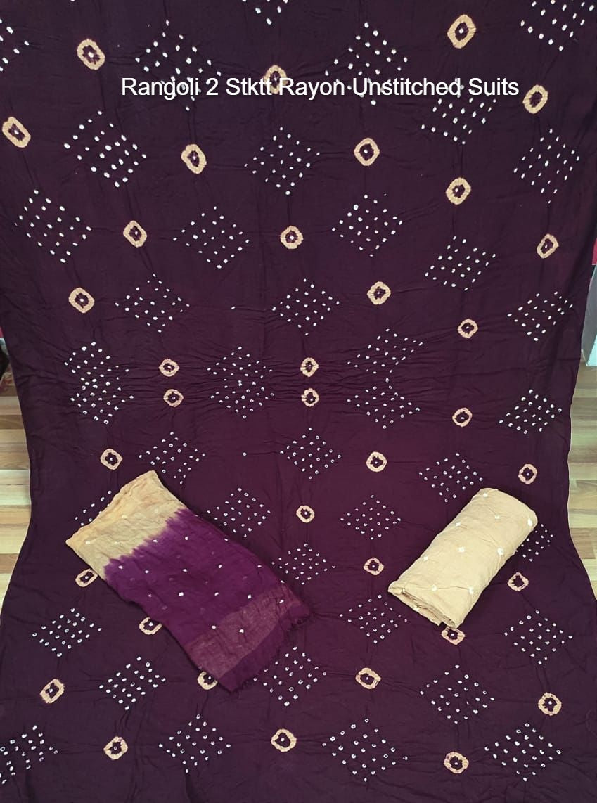 Rangoli 2 Stktt Rayon Unstitched Suits