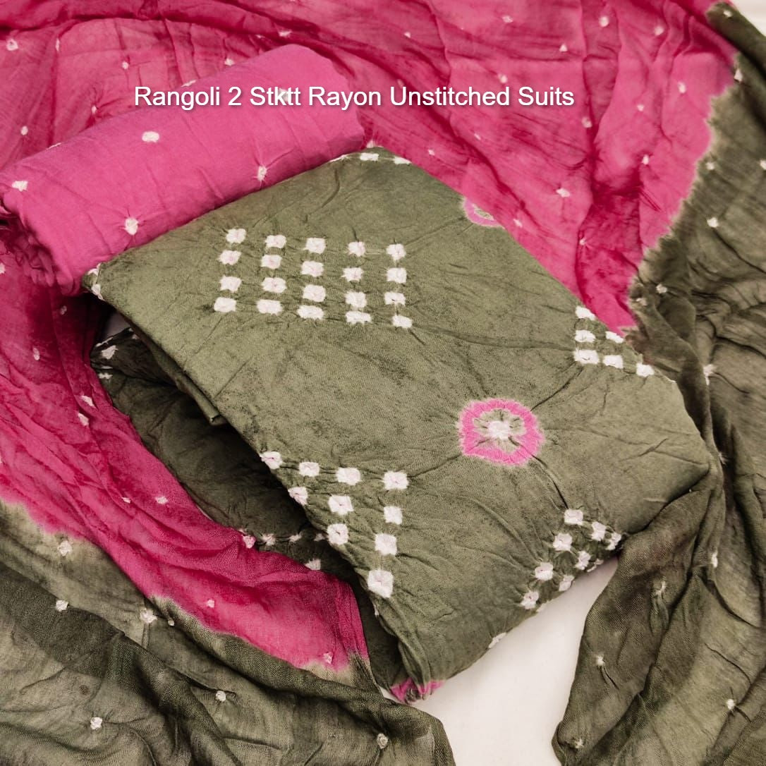 Rangoli 2 Stktt Rayon Unstitched Suits