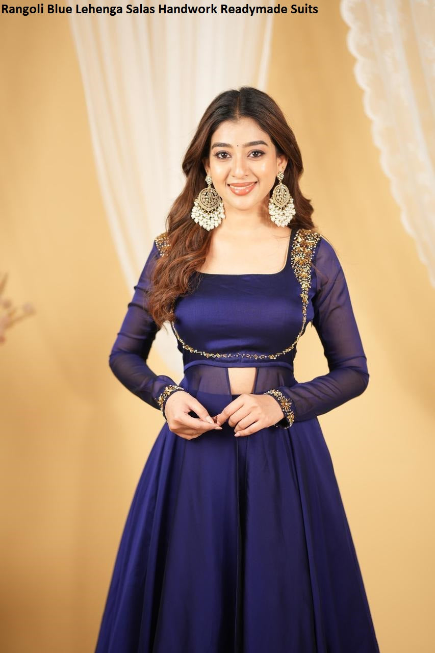 Rangoli Blue Lehenga Salas Handwork Readymade Suits