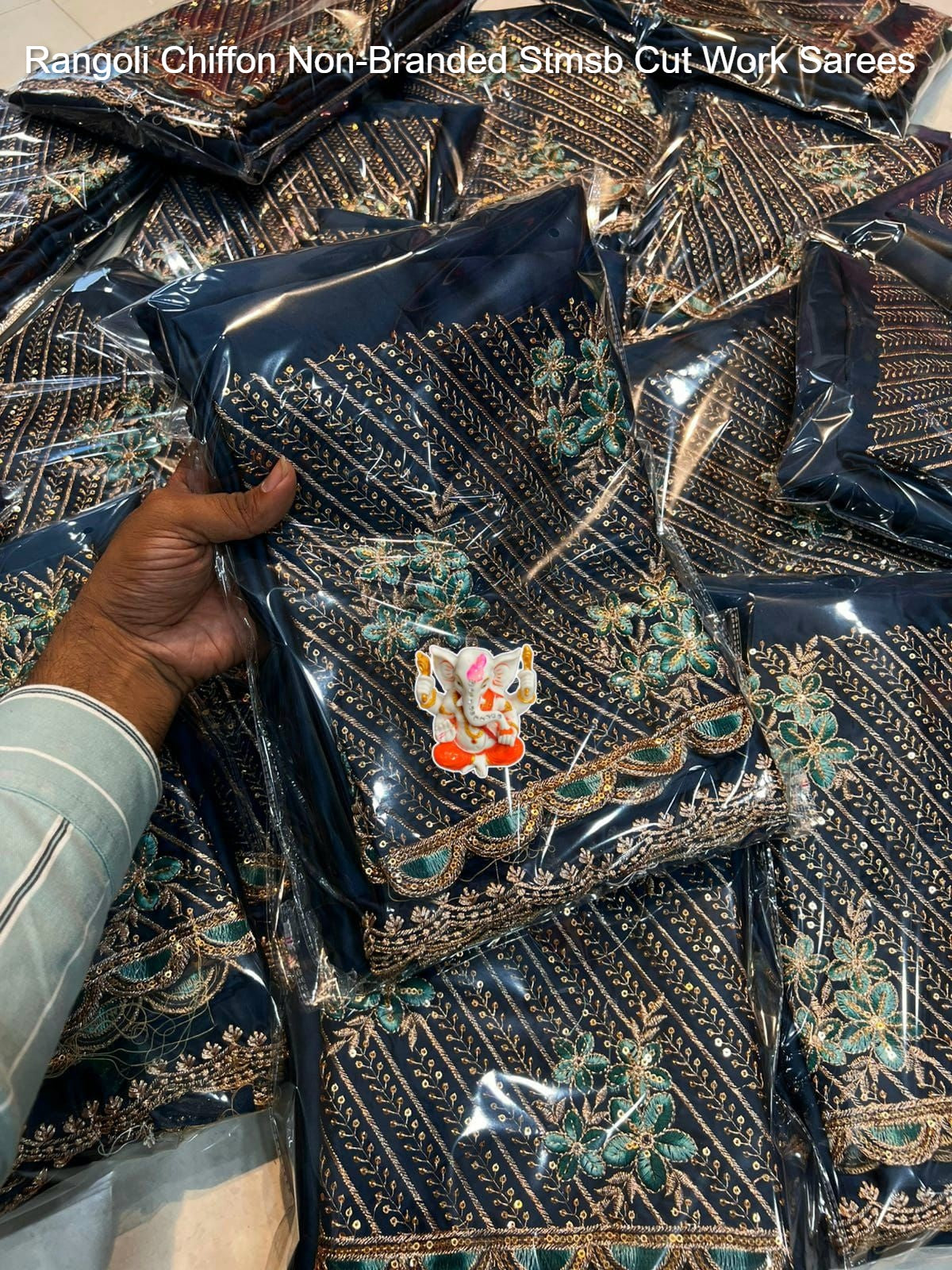 Rangoli Chiffon Non-Branded Stmsb Cut Work Sarees