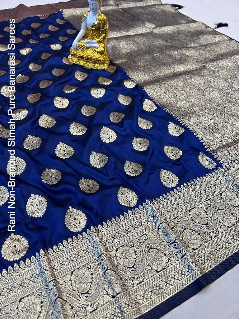 Rani Non-Branded Stmah Pure Banarasi Sarees