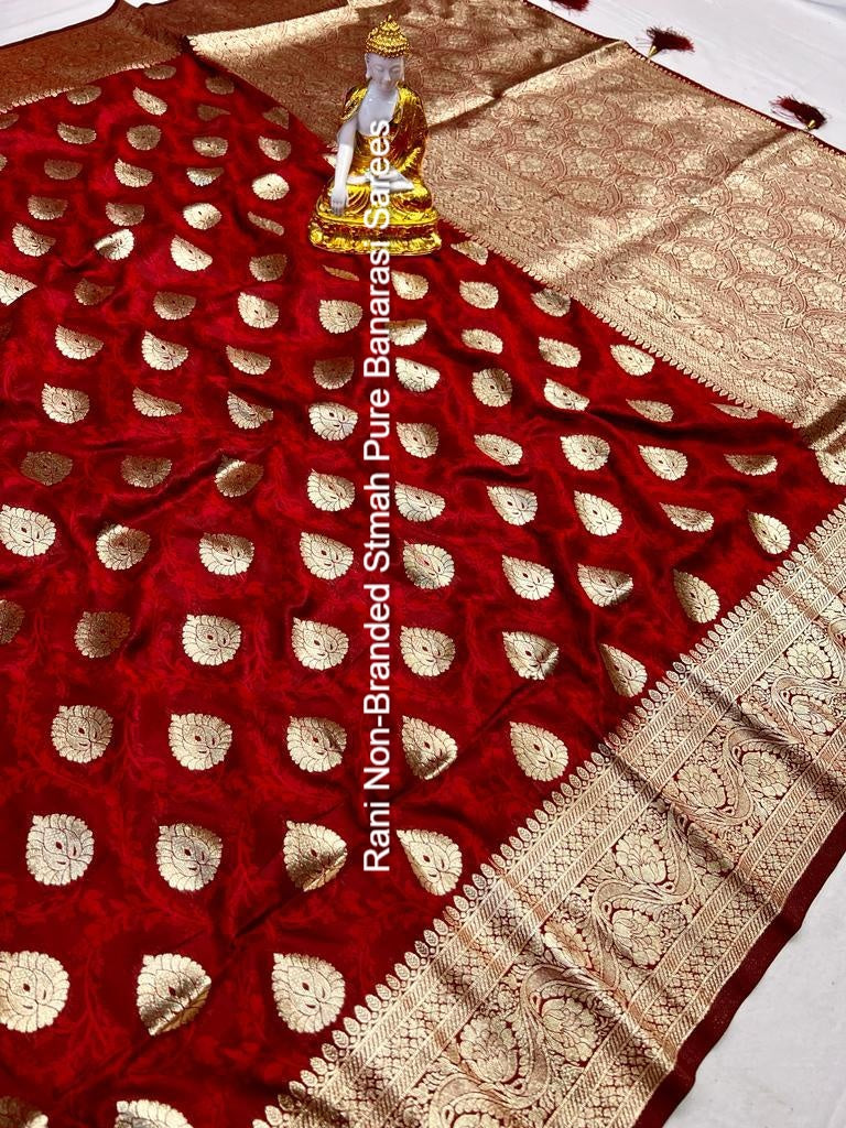 Rani Non-Branded Stmah Pure Banarasi Sarees
