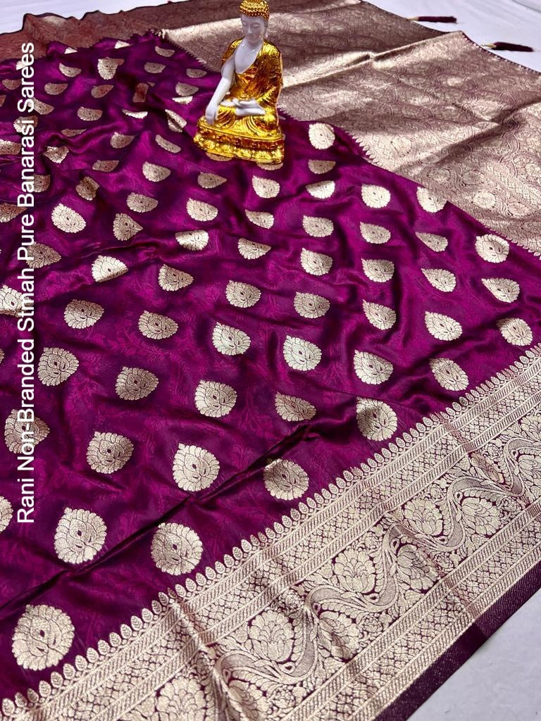 Rani Non-Branded Stmah Pure Banarasi Sarees