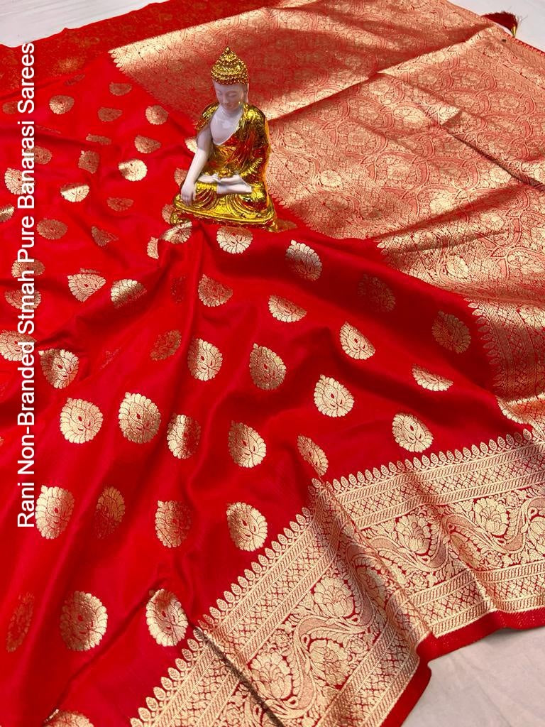 Rani Non-Branded Stmah Pure Banarasi Sarees