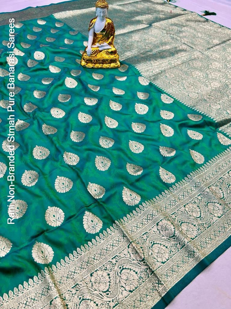 Rani Non-Branded Stmah Pure Banarasi Sarees