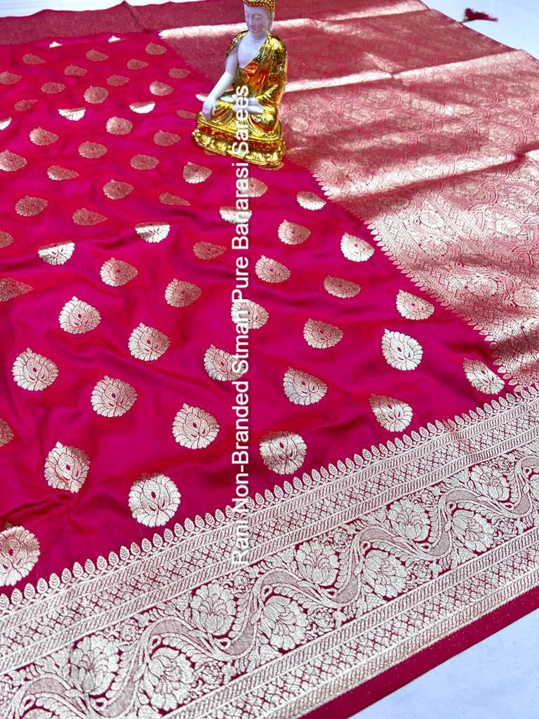 Rani Non-Branded Stmah Pure Banarasi Sarees