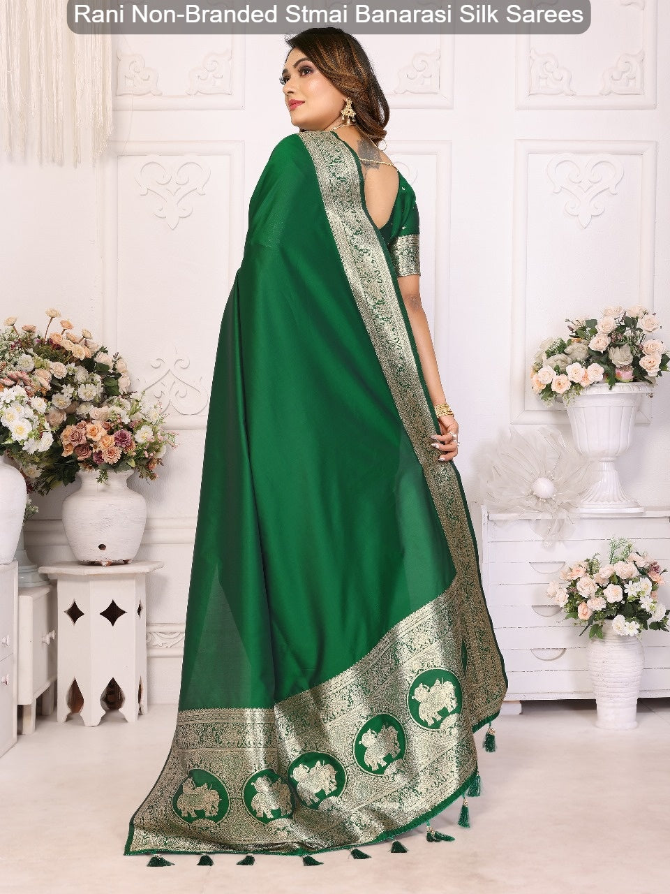 Rani Non-Branded Stmai Banarasi Silk Sarees