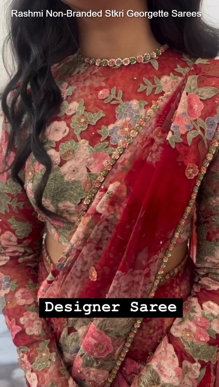 Rashmi Non-Branded Stkri Georgette Sarees