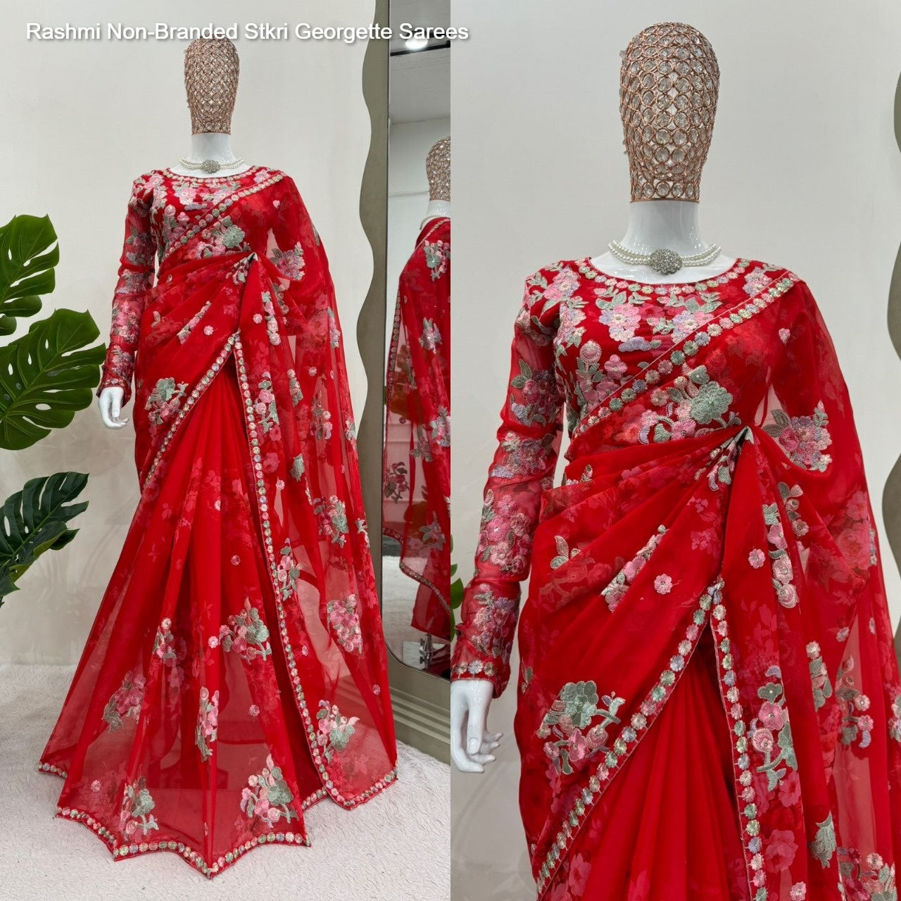 Rashmi Non-Branded Stkri Georgette Sarees