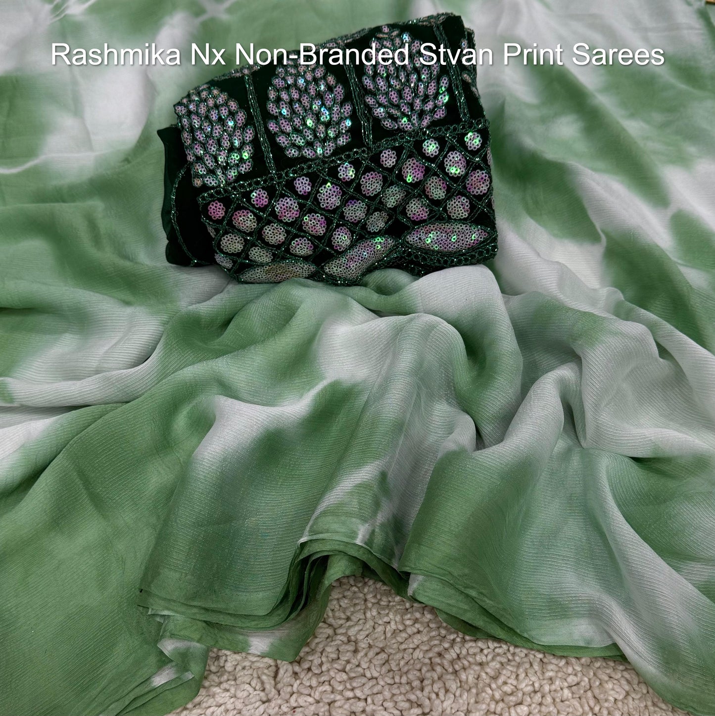 Rashmika Nx Non-Branded Stvan Print Sarees