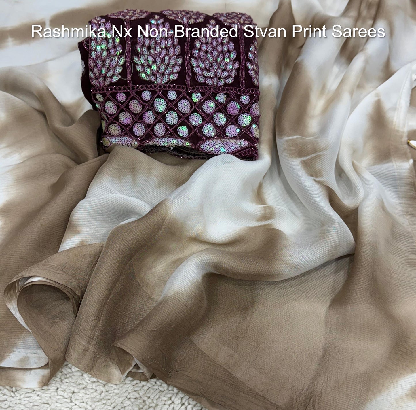 Rashmika Nx Non-Branded Stvan Print Sarees