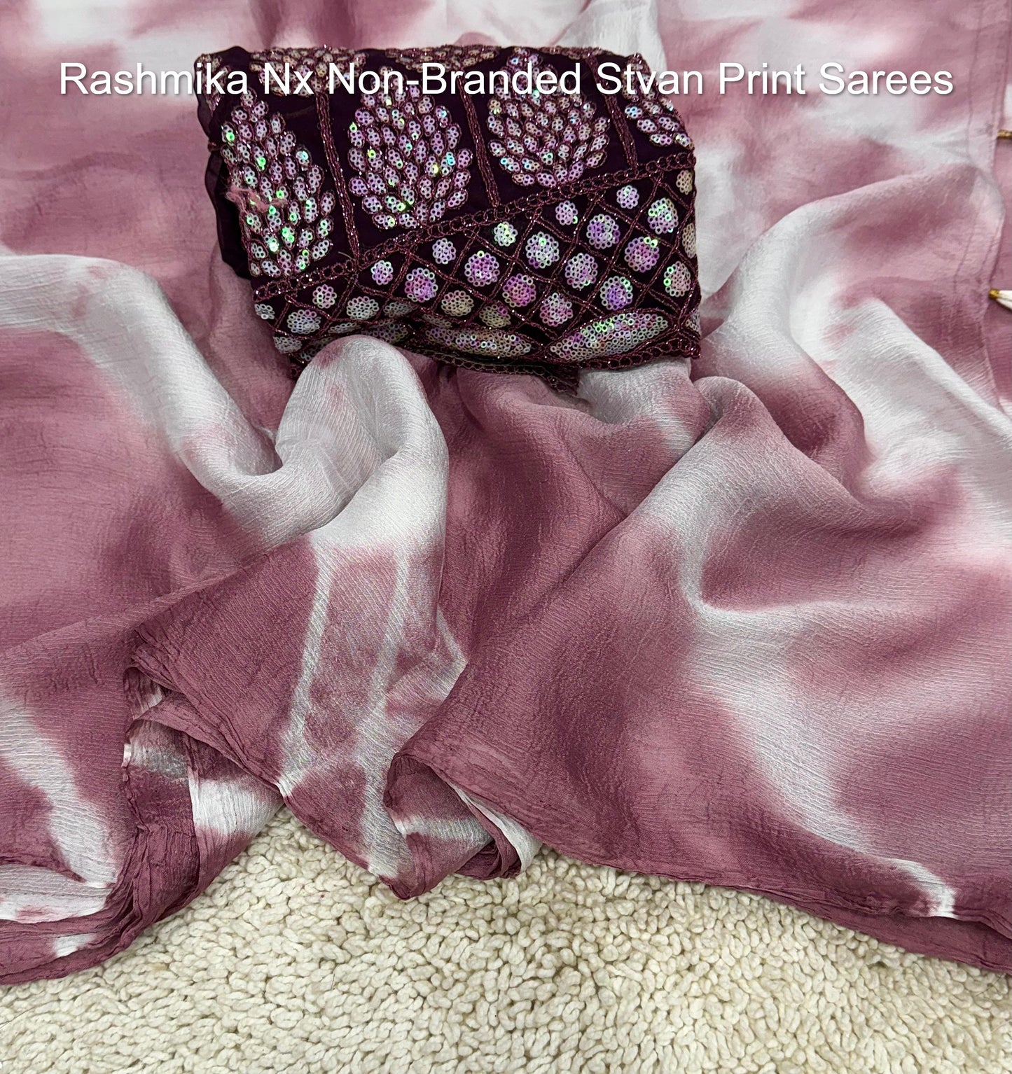 Rashmika Nx Non-Branded Stvan Print Sarees