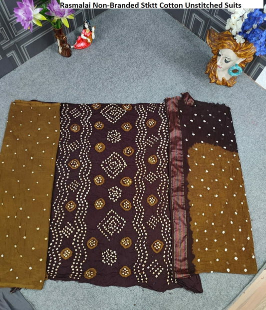 Rasmalai Non-Branded Stktt Cotton Unstitched Suits