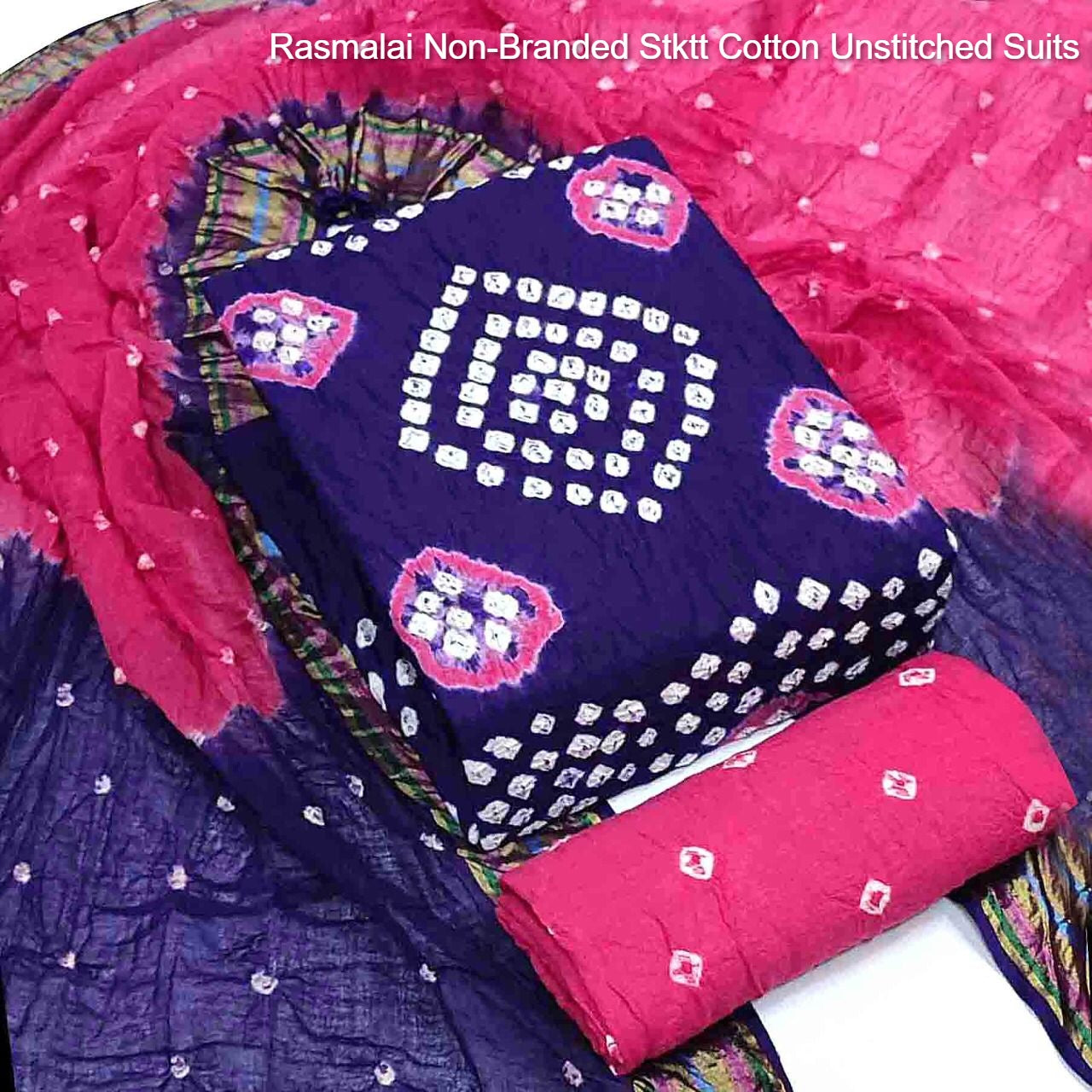 Rasmalai Non-Branded Stktt Cotton Unstitched Suits
