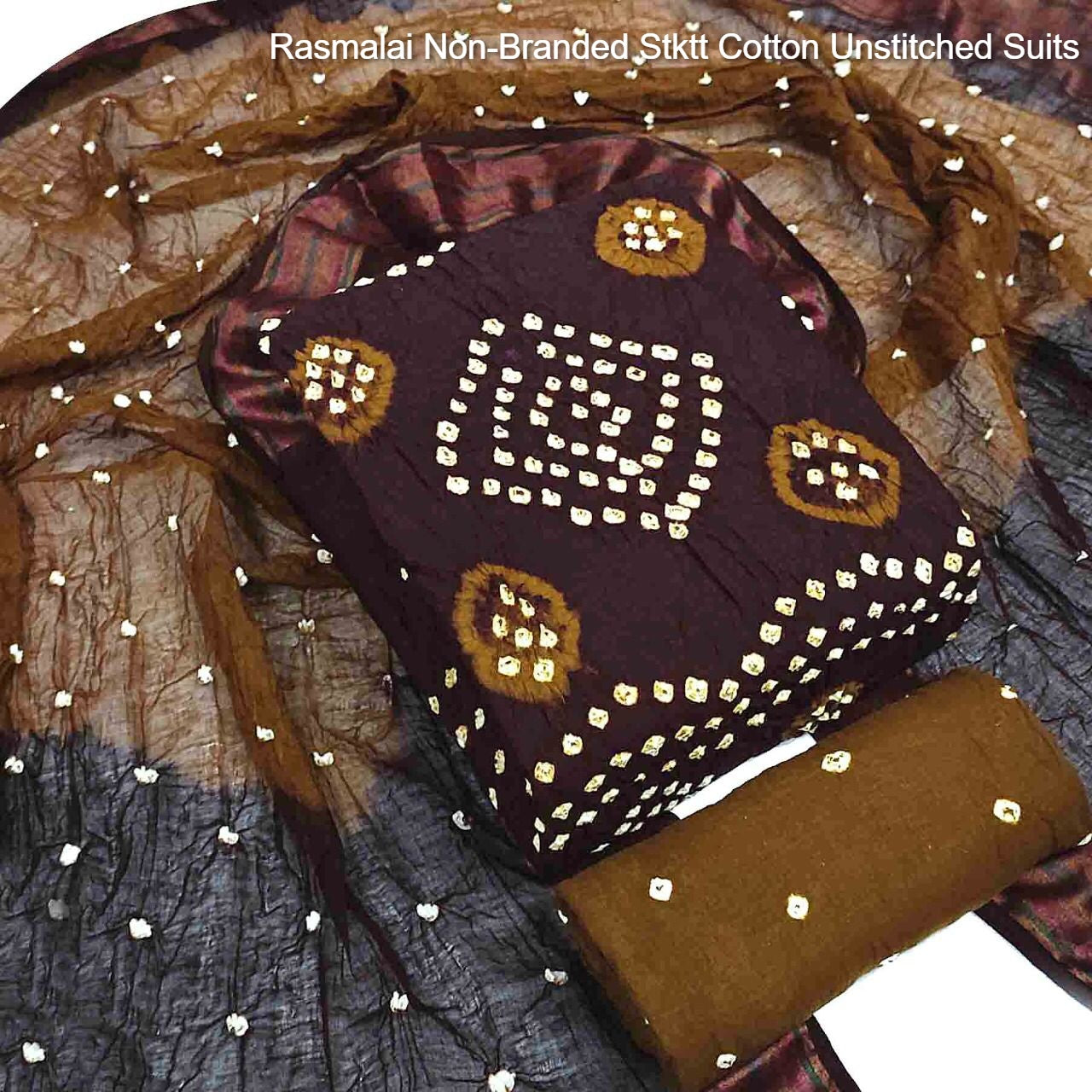 Rasmalai Non-Branded Stktt Cotton Unstitched Suits