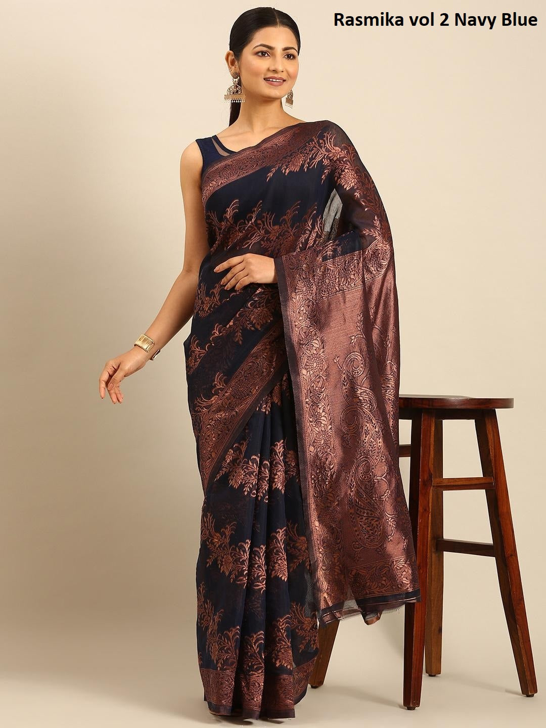 Rasmika Vol 2 Navy Blue Bunawat Sarees