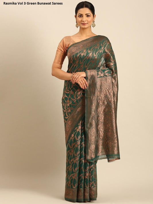 Rasmika Vol 3 Green Bunawat Sarees