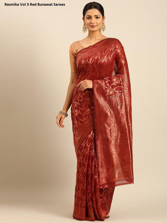 Rasmika Vol 3 Red Bunawat Sarees