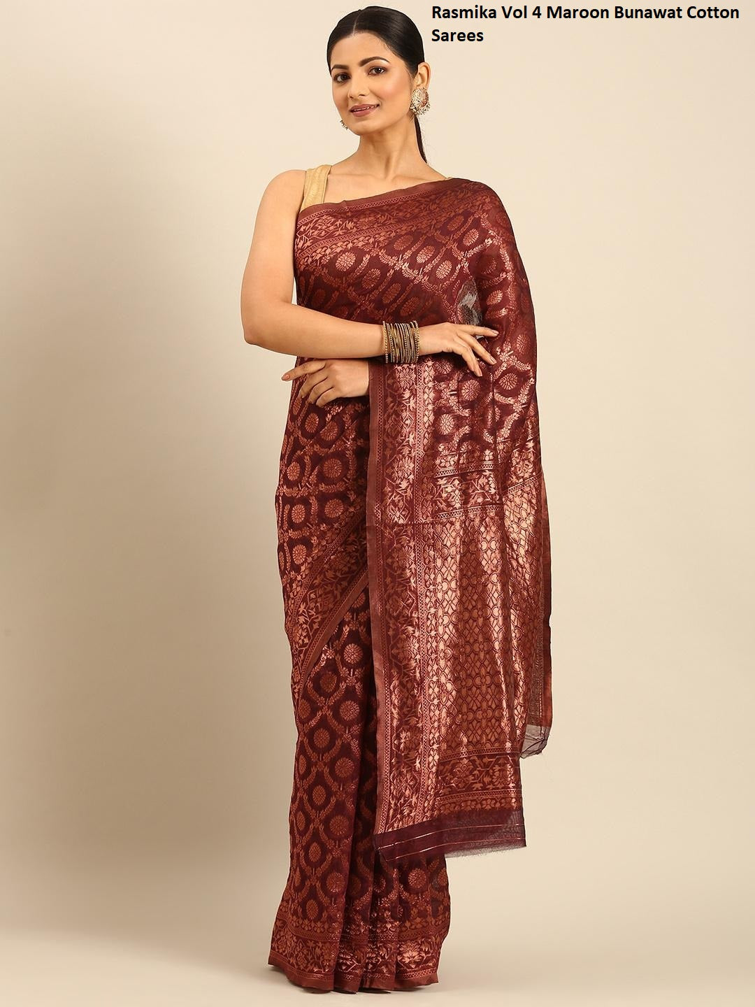 Rasmika Vol 4 Maroon Bunawat Cotton Sarees