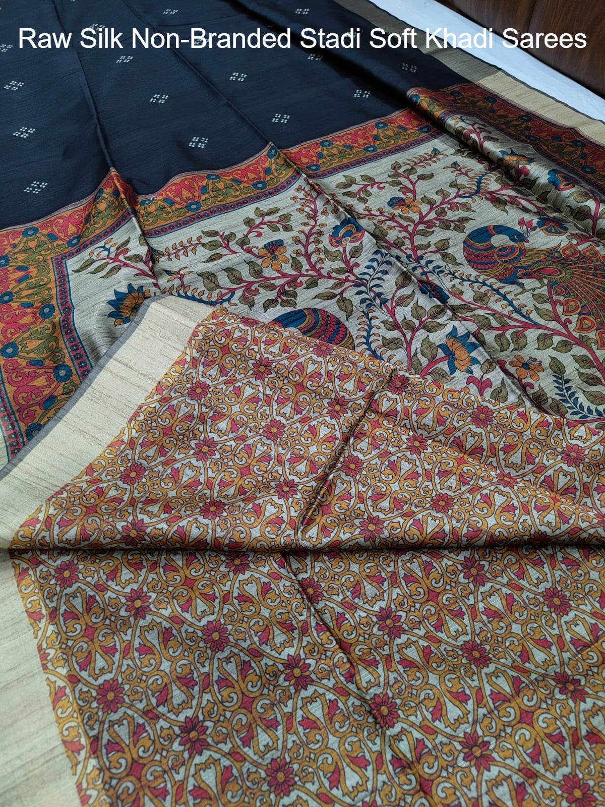 Raw Silk Non-Branded Stadi Soft Khadi Sarees