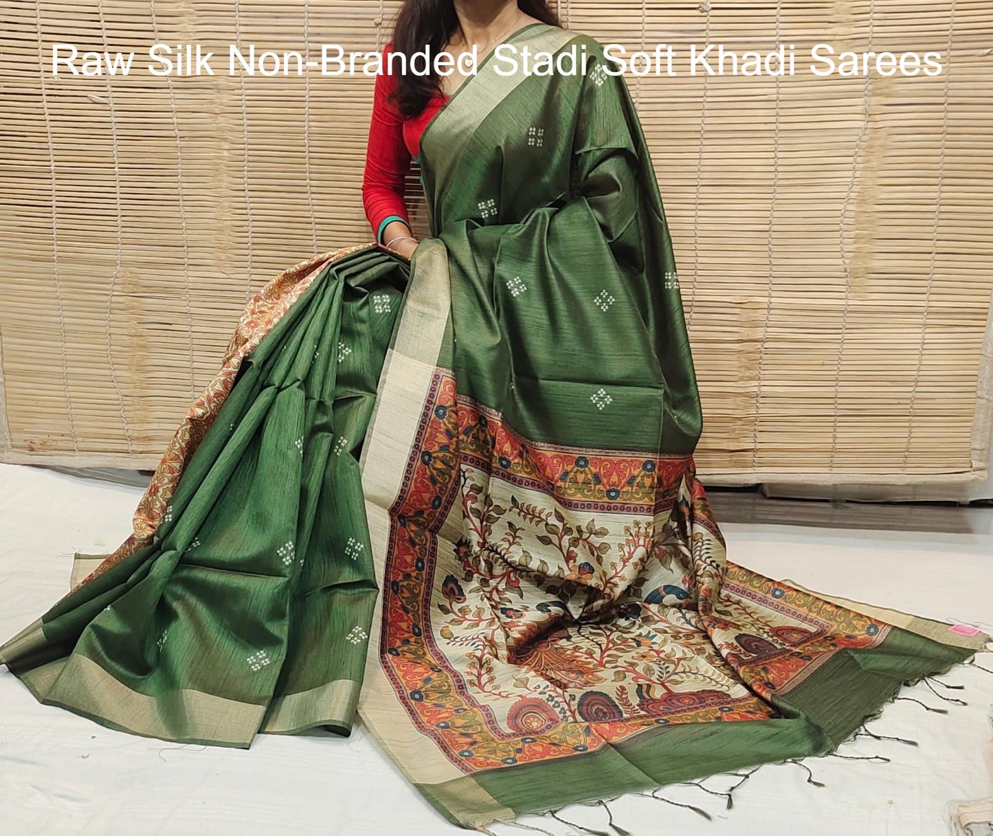 Raw Silk Non-Branded Stadi Soft Khadi Sarees