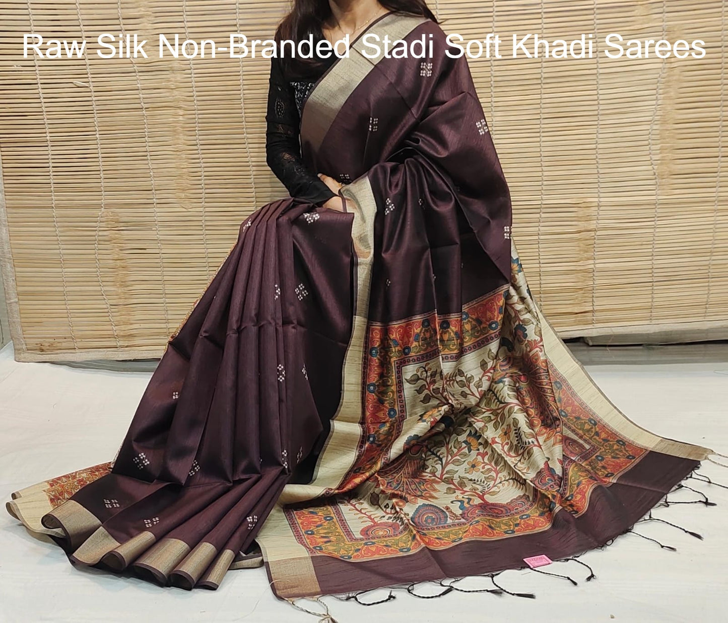 Raw Silk Non-Branded Stadi Soft Khadi Sarees