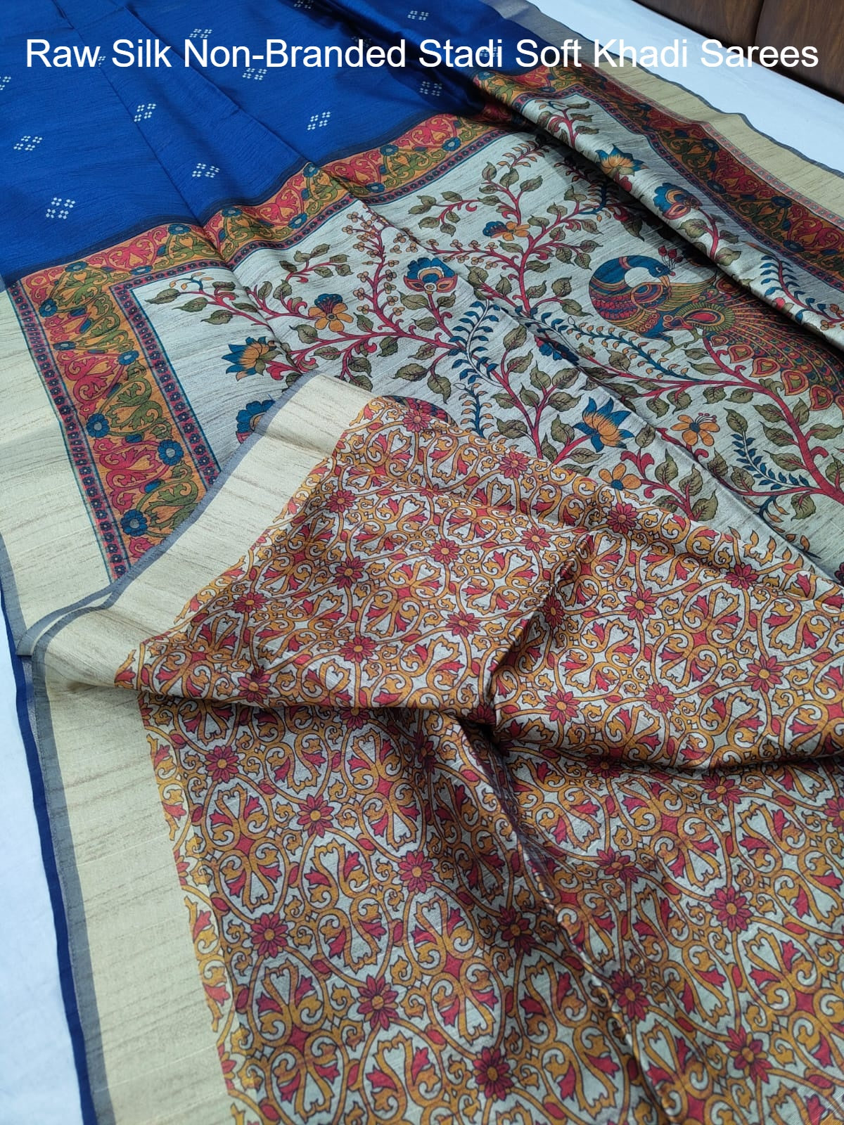 Raw Silk Non-Branded Stadi Soft Khadi Sarees