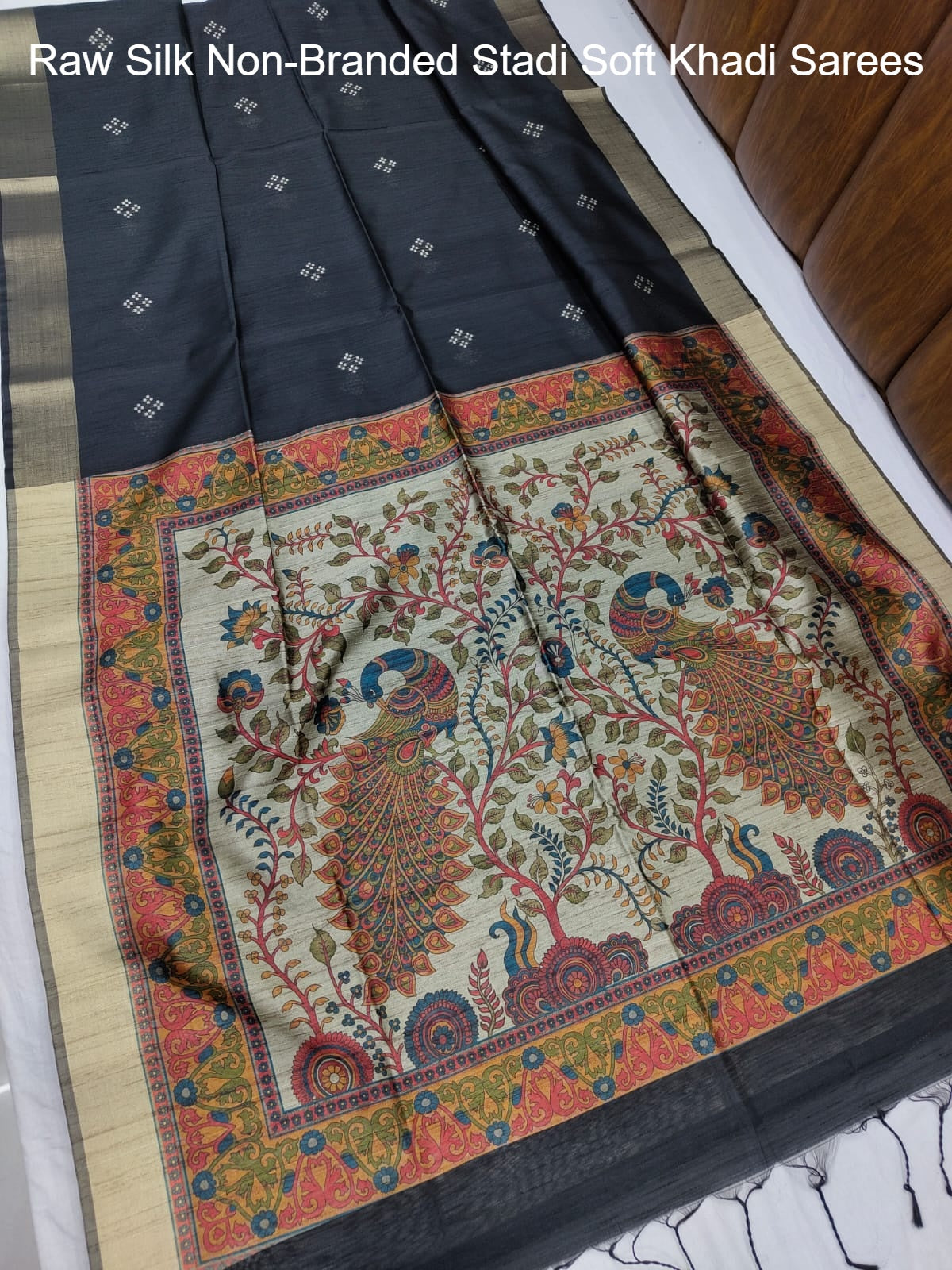 Raw Silk Non-Branded Stadi Soft Khadi Sarees