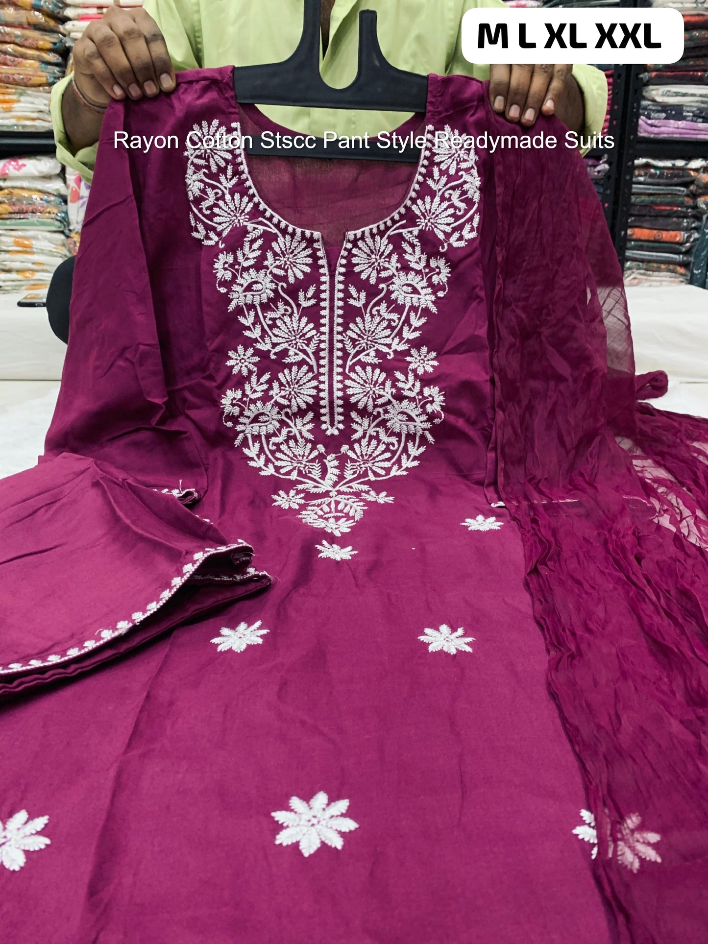 Rayon Cotton Stscc Pant Style Readymade Suits